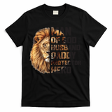 Man Of God Husband Daddy Protector Hero Dad Lion Father's Day T-Shirt