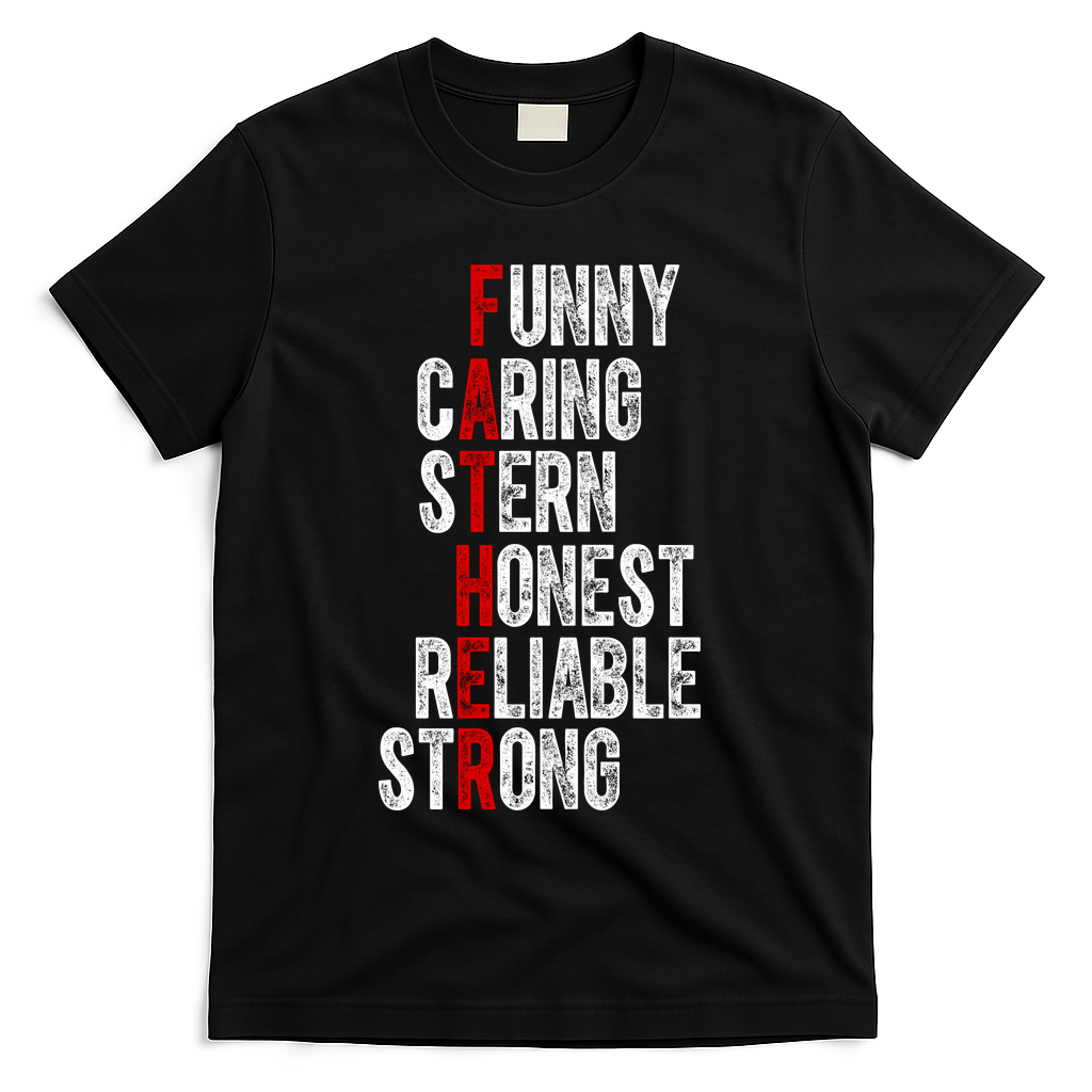 Fathers Funny Caring Stern Honest Reliable Strong T-Shirt