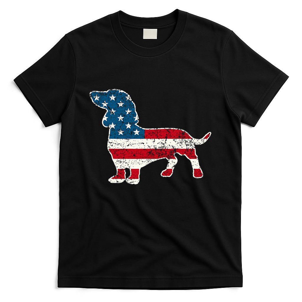 Dachshund 4th Of July American Flag Dog Lovers T-Shirt