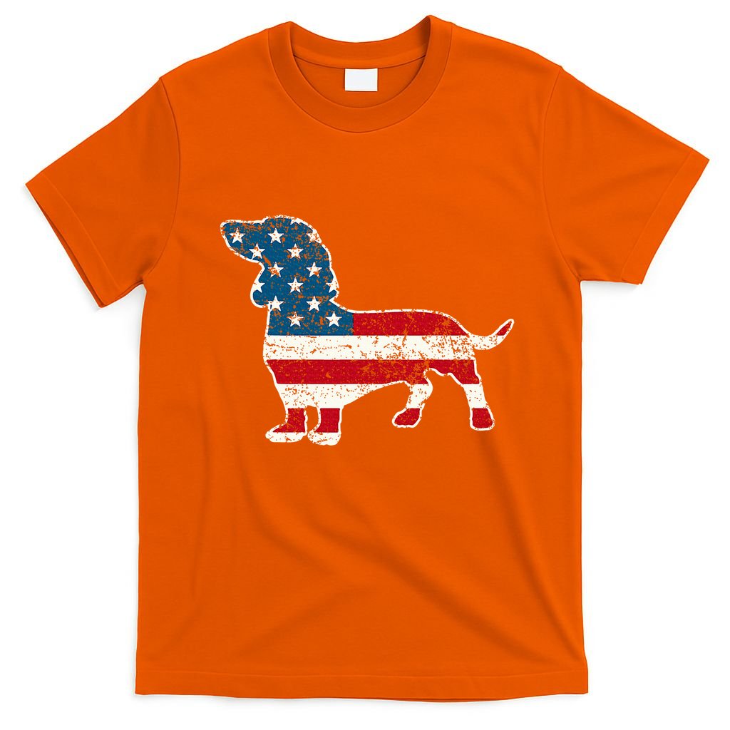 Dachshund 4th Of July American Flag Dog Lovers T-Shirt