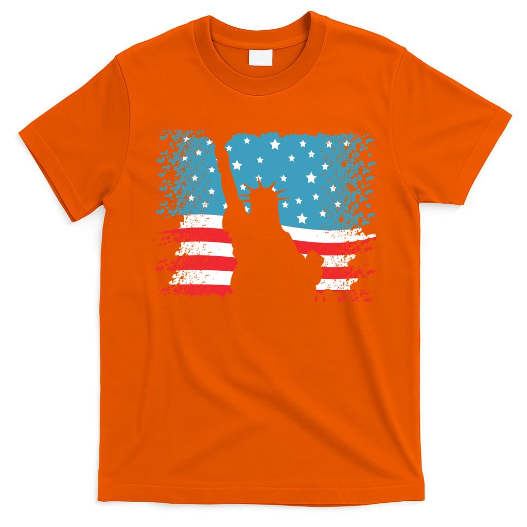 Distressed 4th Of July Liberty Flag T-Shirt