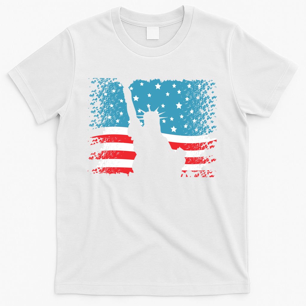 Distressed 4th Of July Liberty Flag T-Shirt