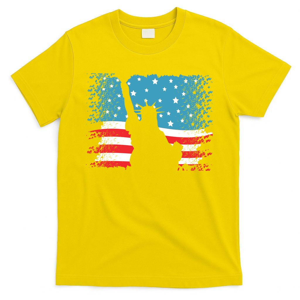 Distressed 4th Of July Liberty Flag T-Shirt