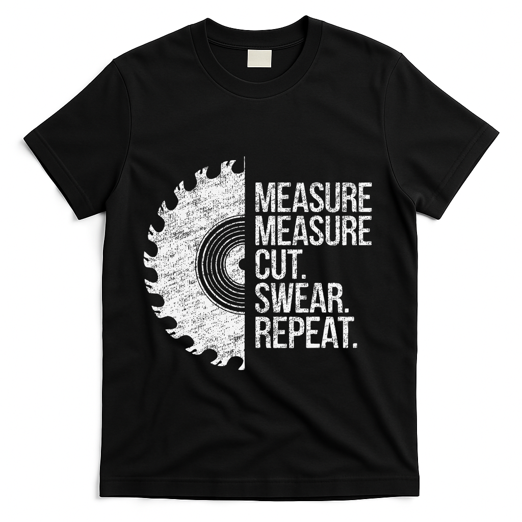Measure Cut Swear Funny Handyman Dad FatherS Day T-Shirt