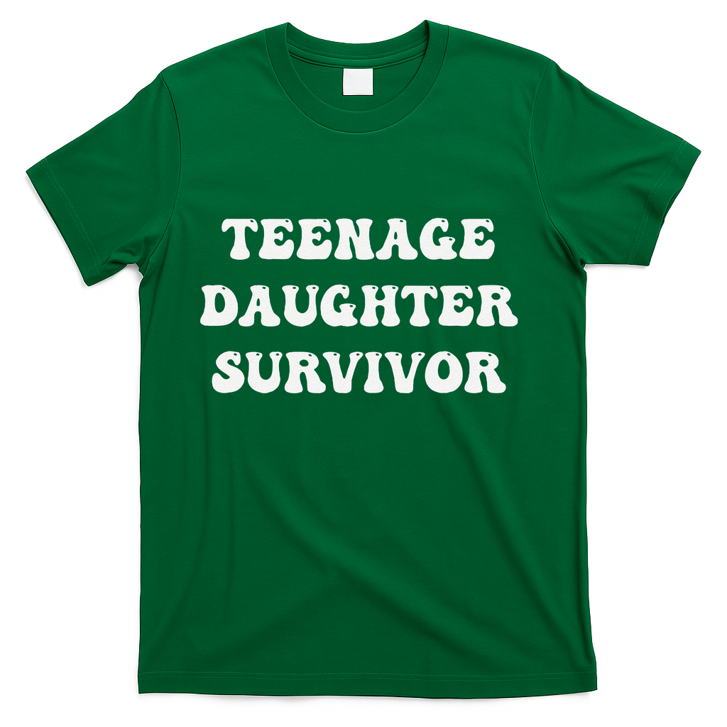 Teenage Daughter Survivor Teenager Dad Mom Groovy FatherS T-Shirt