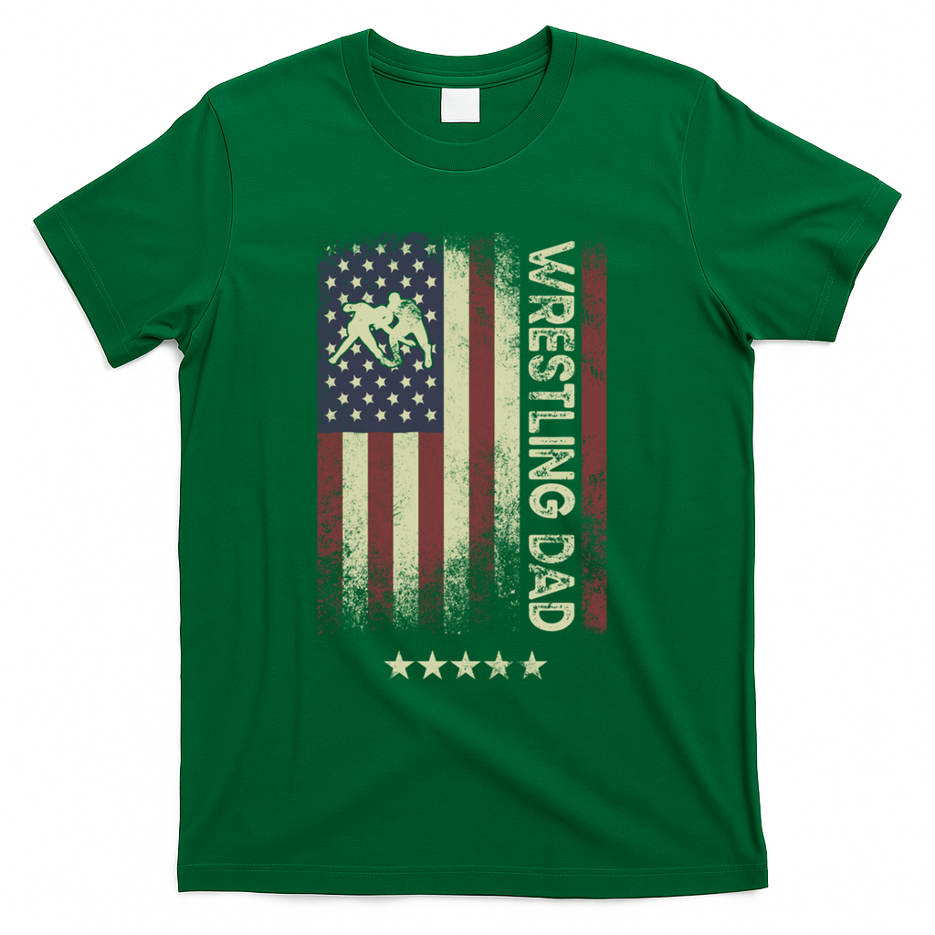 Usa American Flag - Wrestling Dad Cute Gift T-Shirt