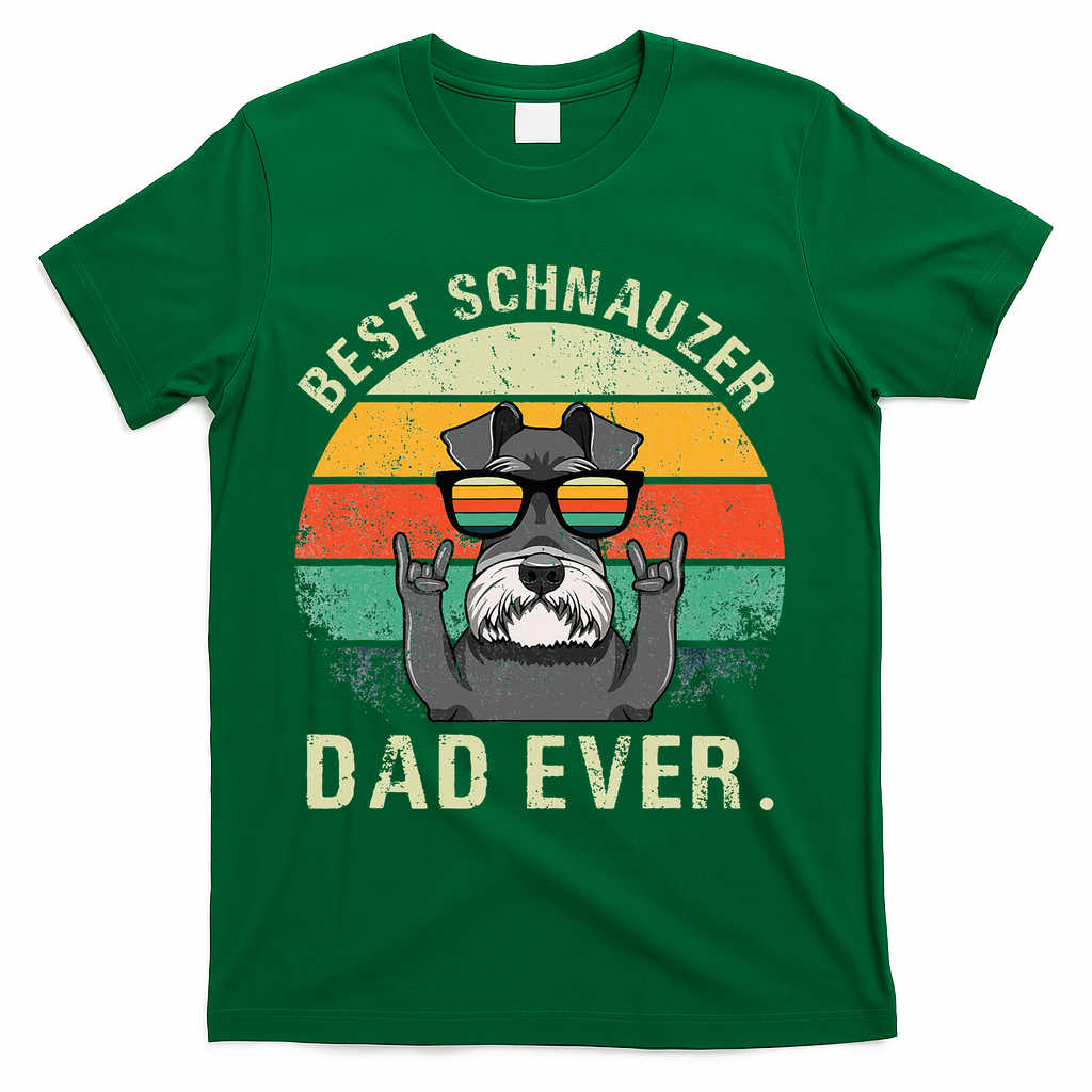 Dog Vintage Best Schnauzer Dad Ever Fathers Day T-Shirt