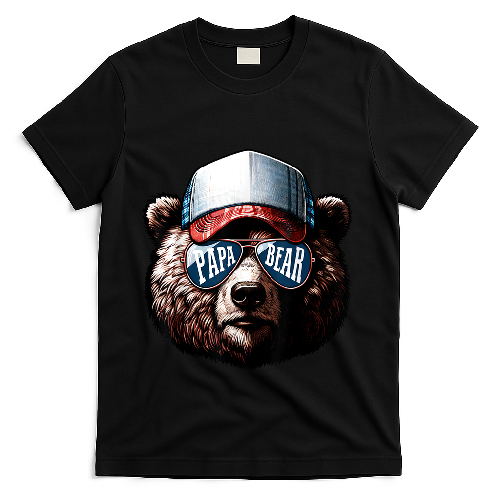 Papa Bear Face Fathers Day Daddy Bear T-Shirt
