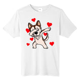 Dabbing Siberian Husky Valentines Day Tall Fusion ChromaSoft Performance T-Shirt