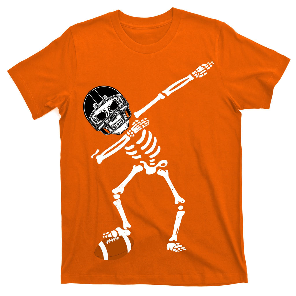 Dabbing Skeleton Football Dab Touchdown TD T-Shirt