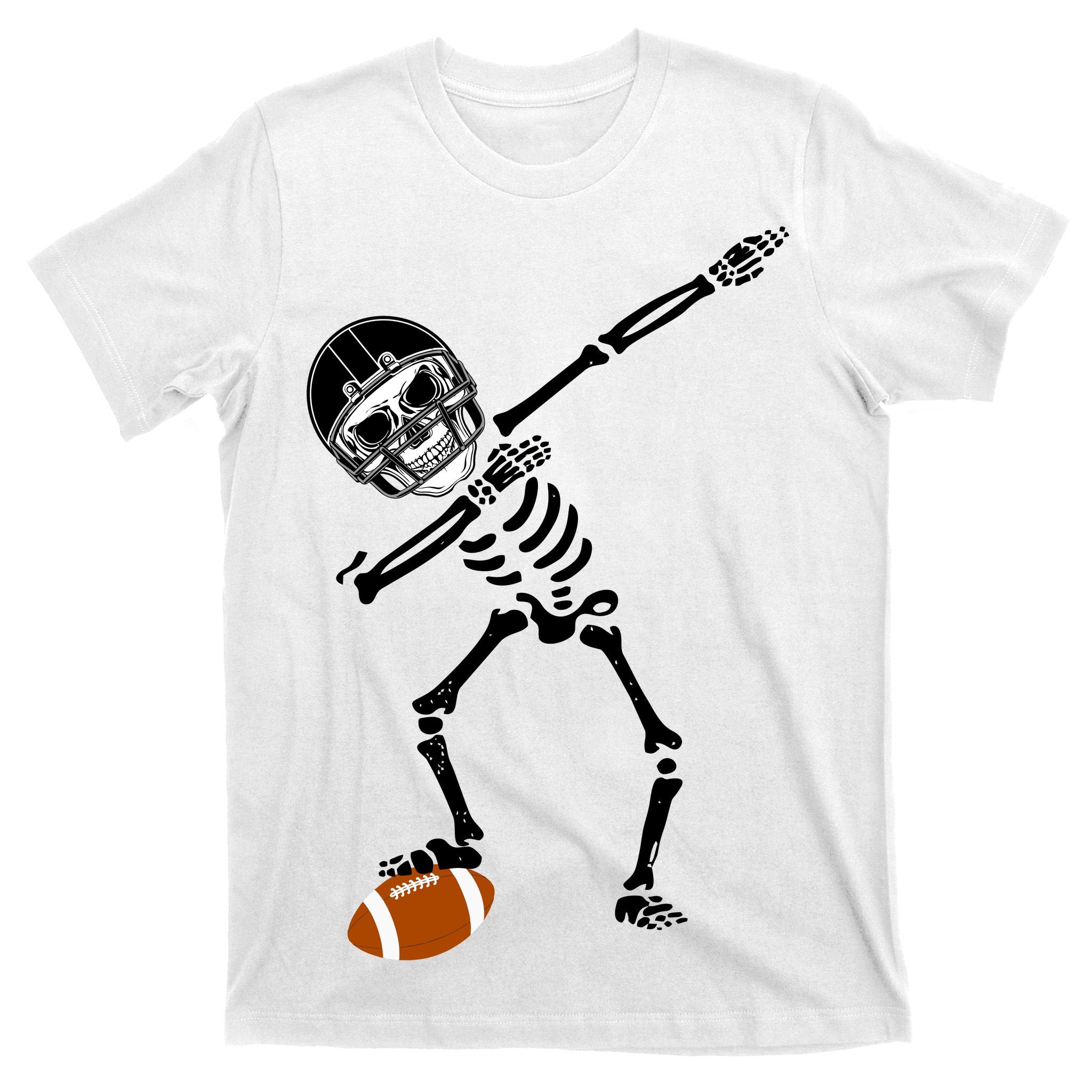 Dabbing Skeleton Football Dab Touchdown TD T-Shirt
