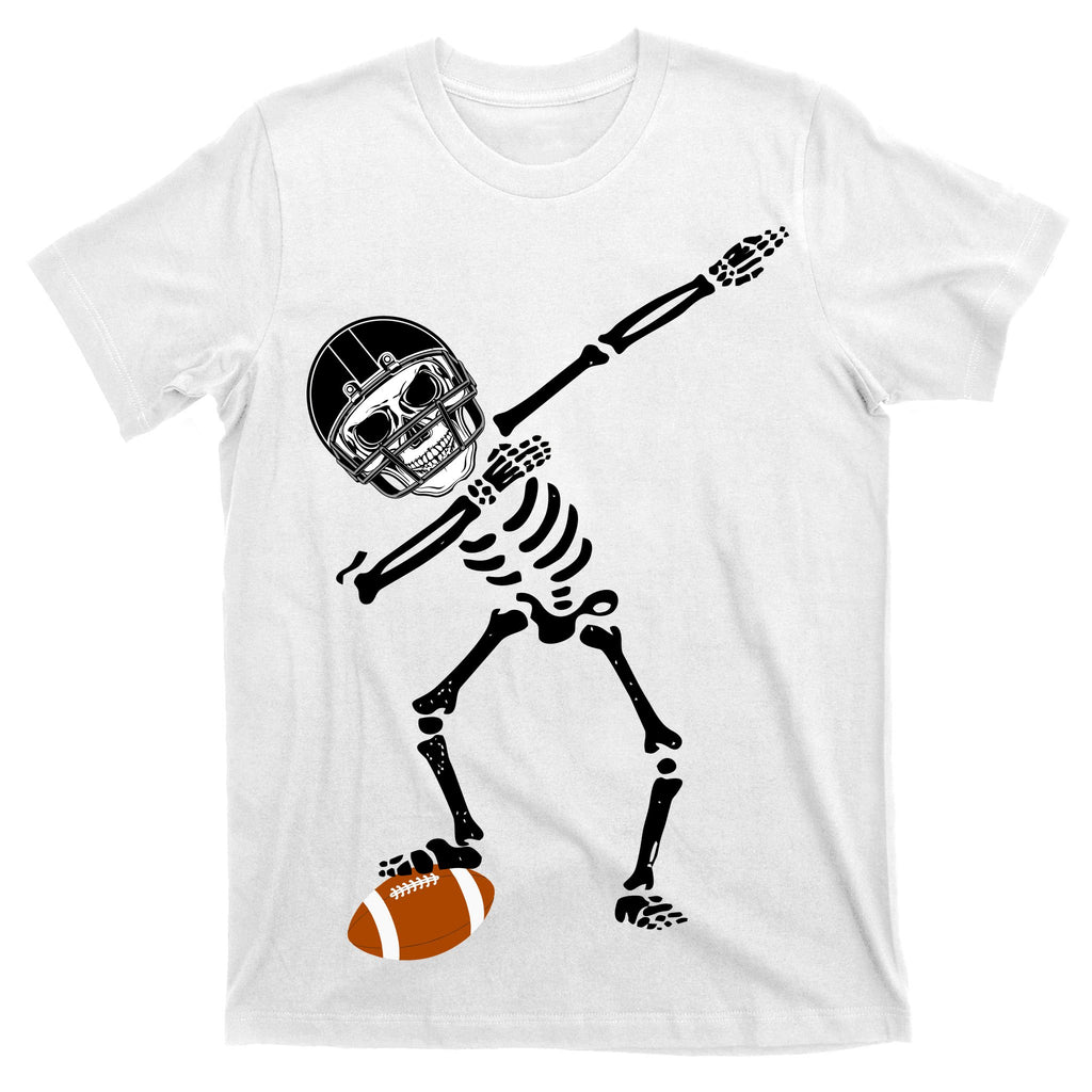 Dabbing Skeleton Football Dab Touchdown TD T-Shirt