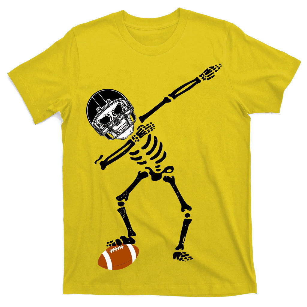 Dabbing Skeleton Football Dab Touchdown TD T-Shirt