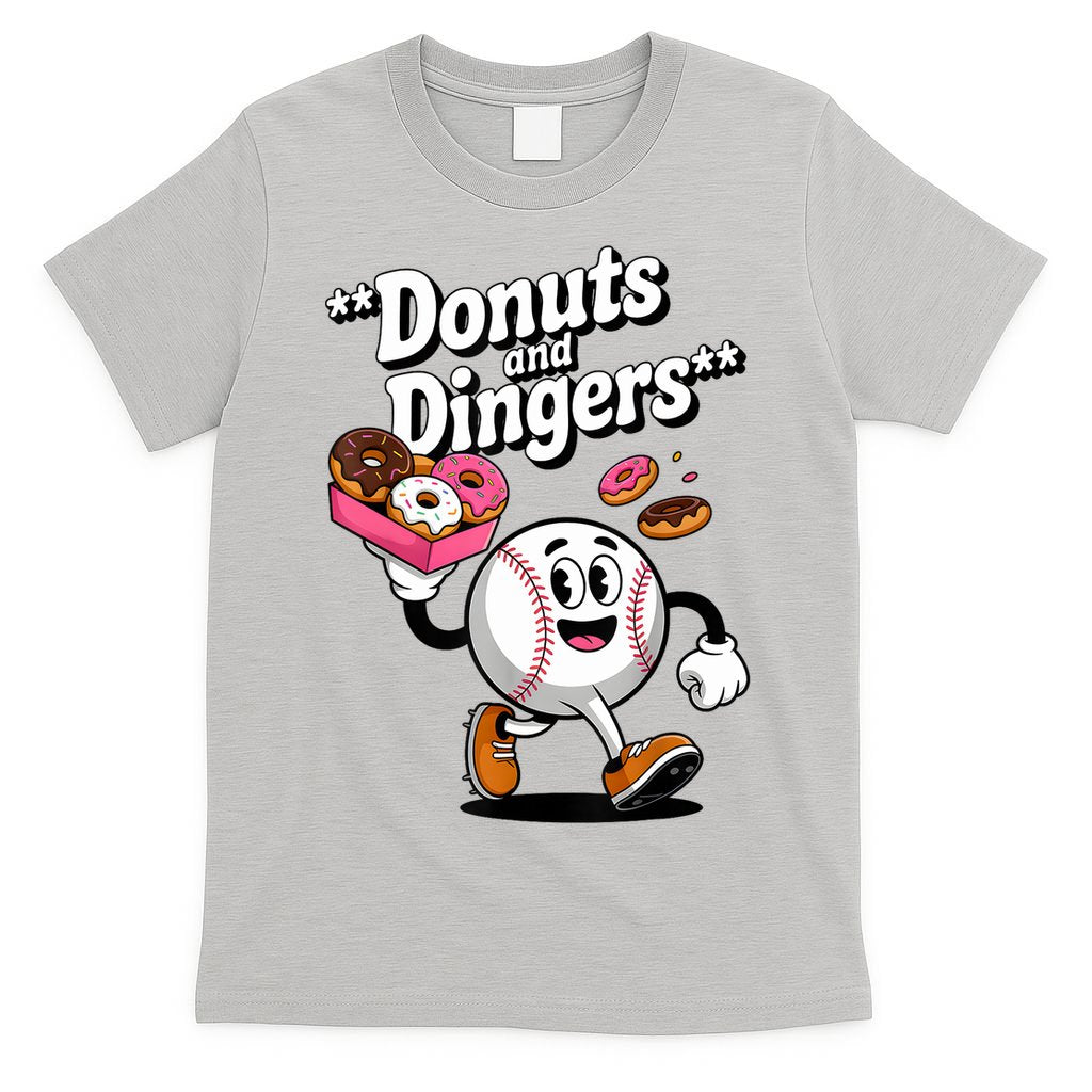Donuts And Dingers Baseball Fan Humor Donut  T-Shirt