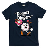 Donuts And Dingers Baseball Fan Humor Donut  T-Shirt