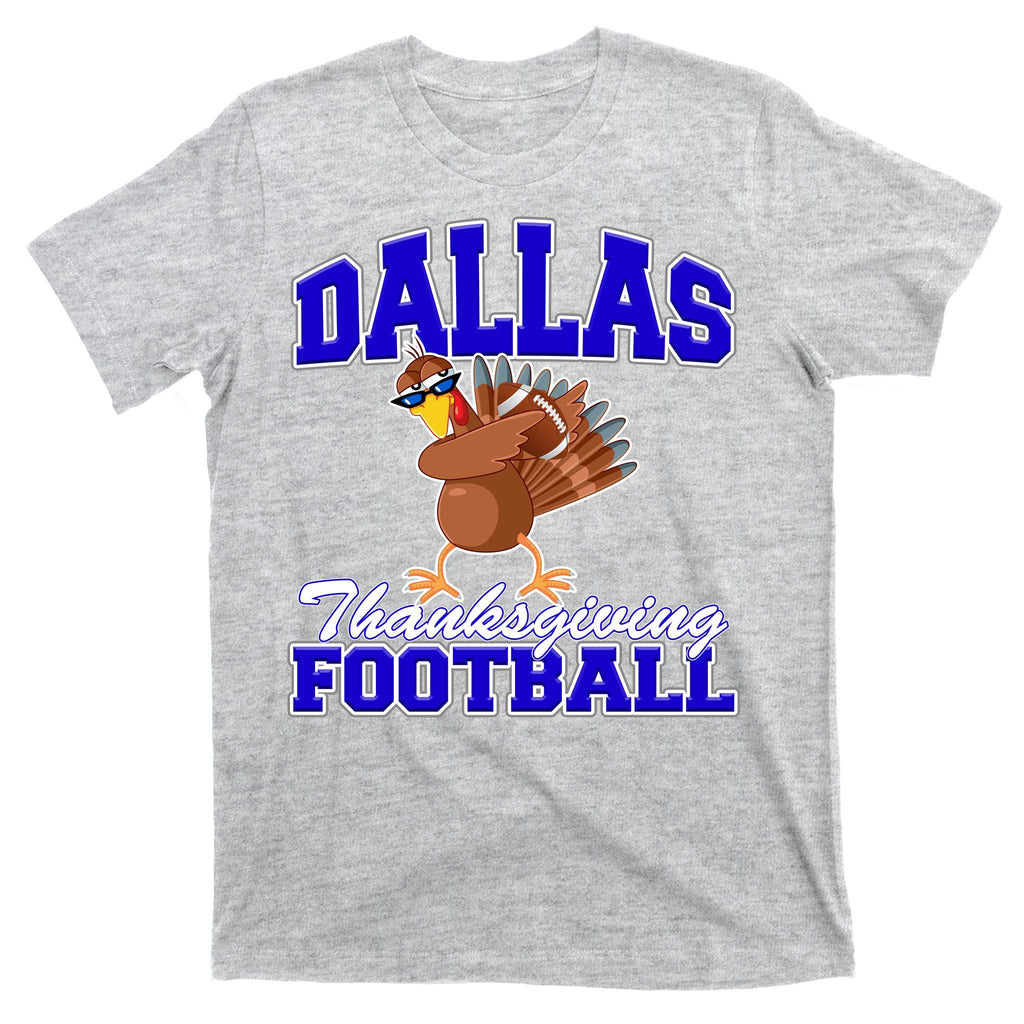 Dallas Thanksgiving Football Funny Dabbing Turkey T-Shirt