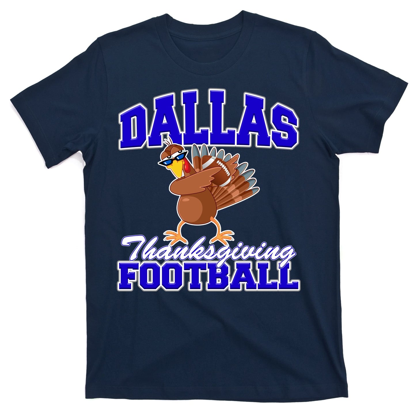 Dallas Thanksgiving Football Funny Dabbing Turkey T-Shirt