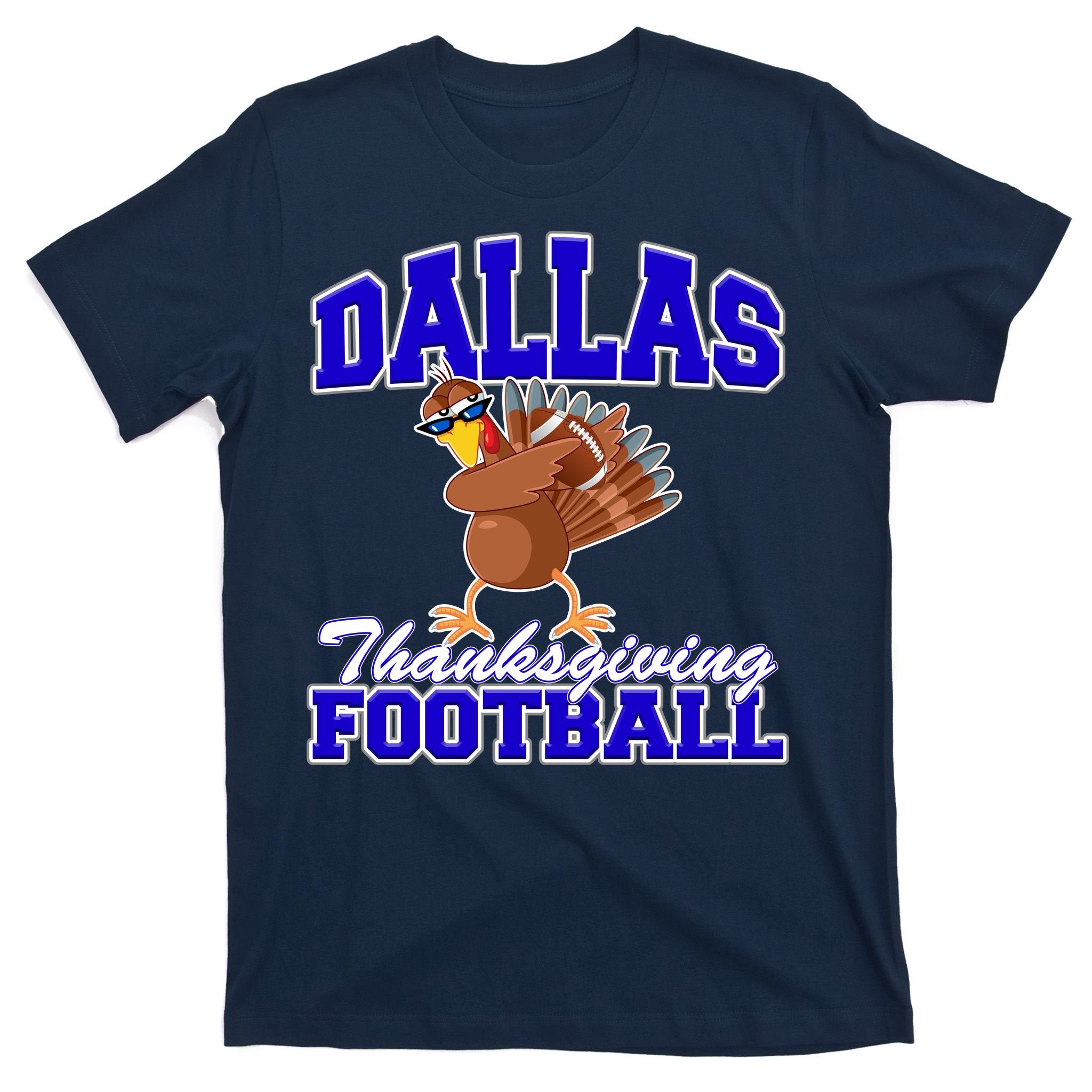 Dallas Thanksgiving Football Funny Dabbing Turkey T-Shirt