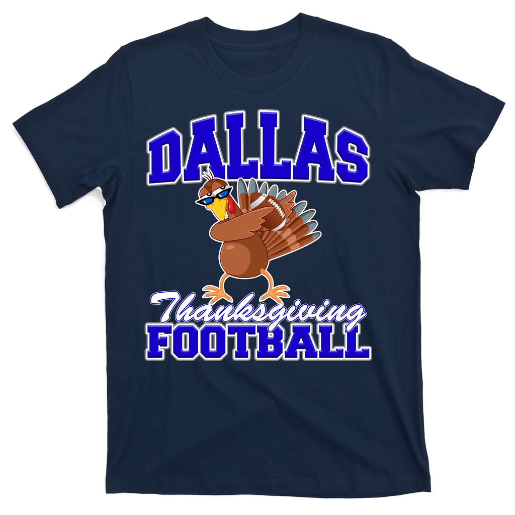 Dallas Thanksgiving Football Funny Dabbing Turkey T-Shirt