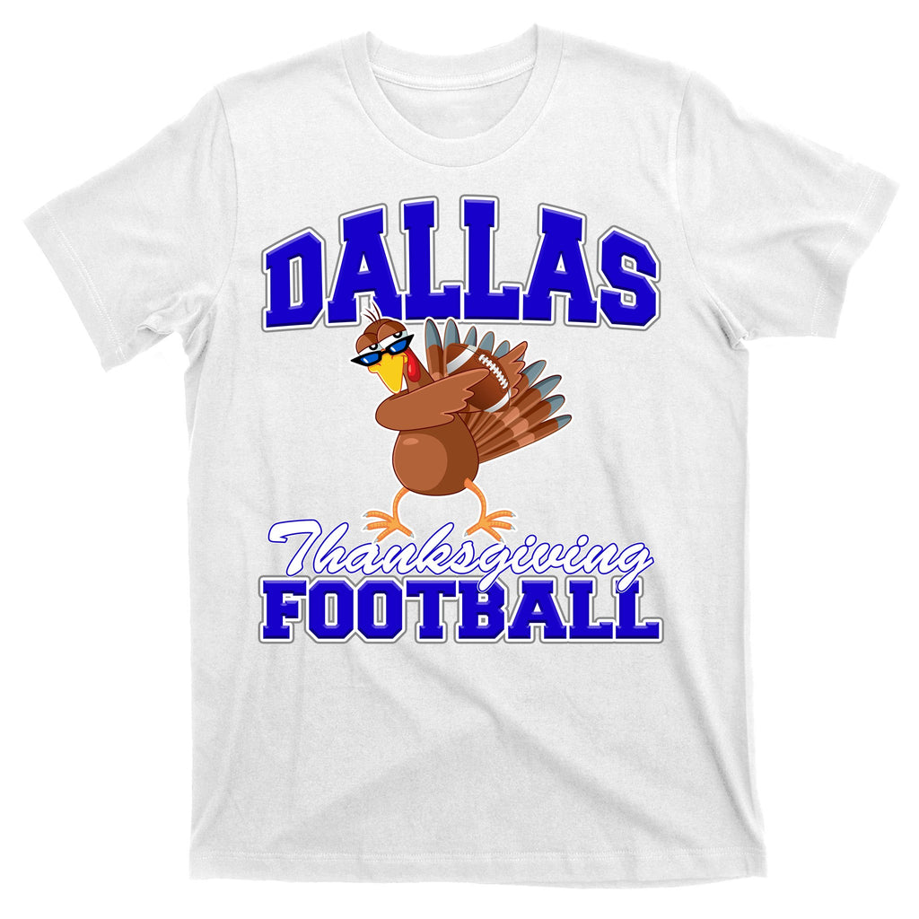 Dallas Thanksgiving Football Funny Dabbing Turkey T-Shirt