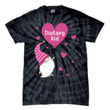 Dietary Aid Valentine Gnome Nurse Gift Valentines Day Gift Tie-Dye T-Shirt