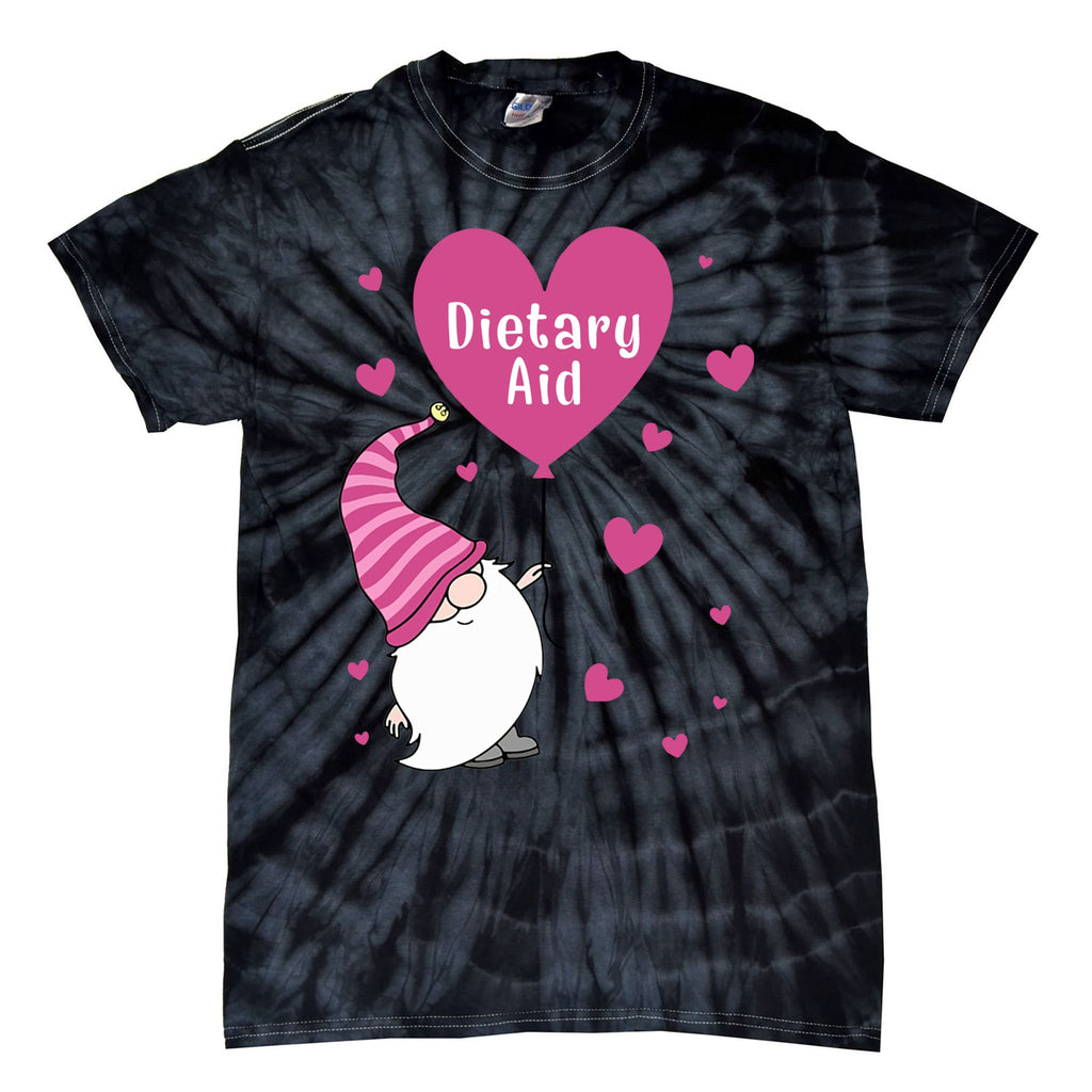 Dietary Aid Valentine Gnome Nurse Gift Valentines Day Gift Tie-Dye T-Shirt
