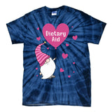Dietary Aid Valentine Gnome Nurse Gift Valentines Day Gift Tie-Dye T-Shirt
