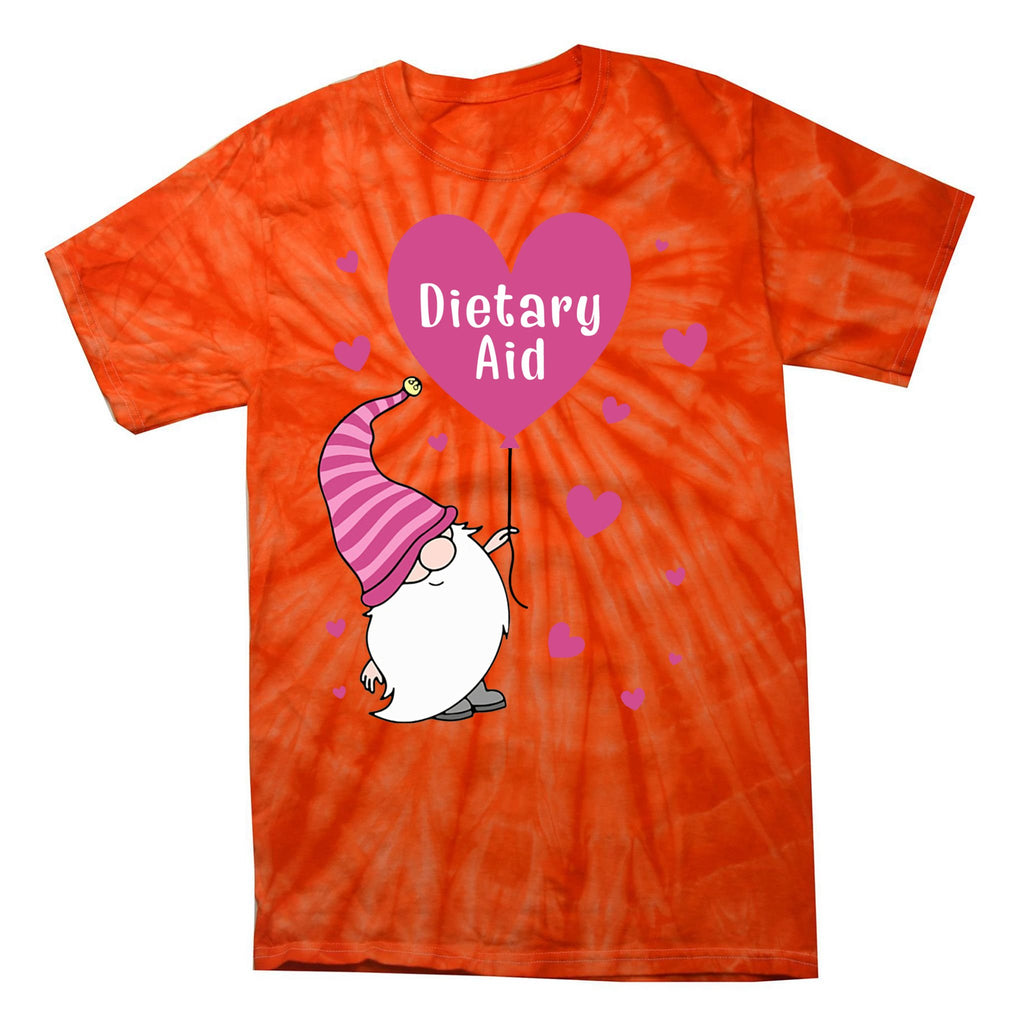 Dietary Aid Valentine Gnome Nurse Gift Valentines Day Gift Tie-Dye T-Shirt