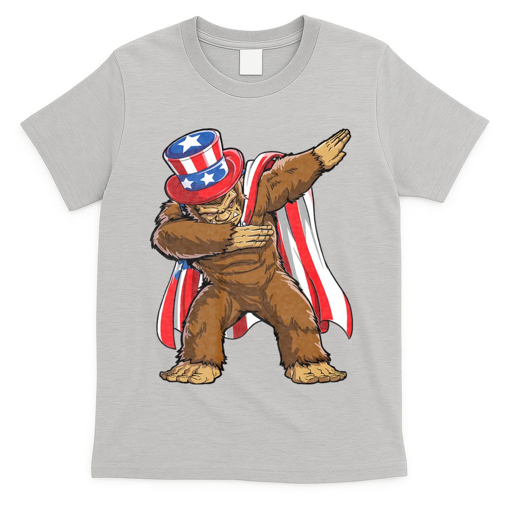 Dabbing Bigfoot 4th Of July Sasquatch American Flag T-Shirt
