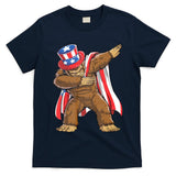 Dabbing Bigfoot 4th Of July Sasquatch American Flag T-Shirt