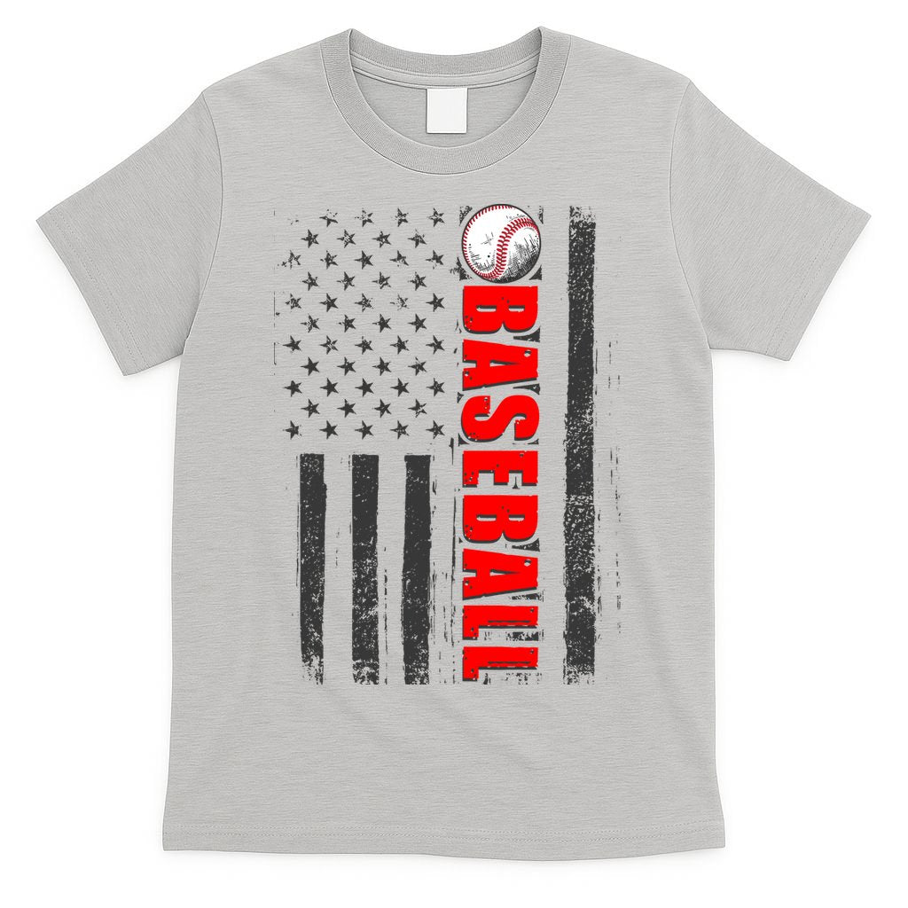 Distressed Baseball USA American Flag T-Shirt