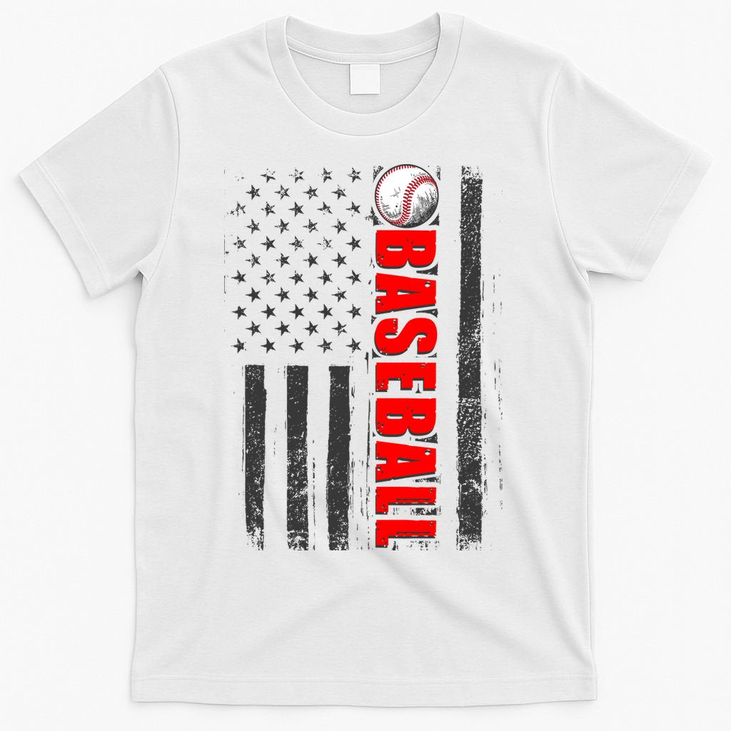 Distressed Baseball USA American Flag T-Shirt