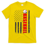 Distressed Baseball USA American Flag T-Shirt