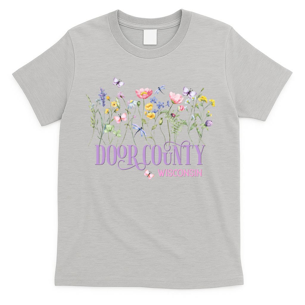 Door County Wisconsin Wildflowers Summer Vacation Souvenir Gift T-Shirt