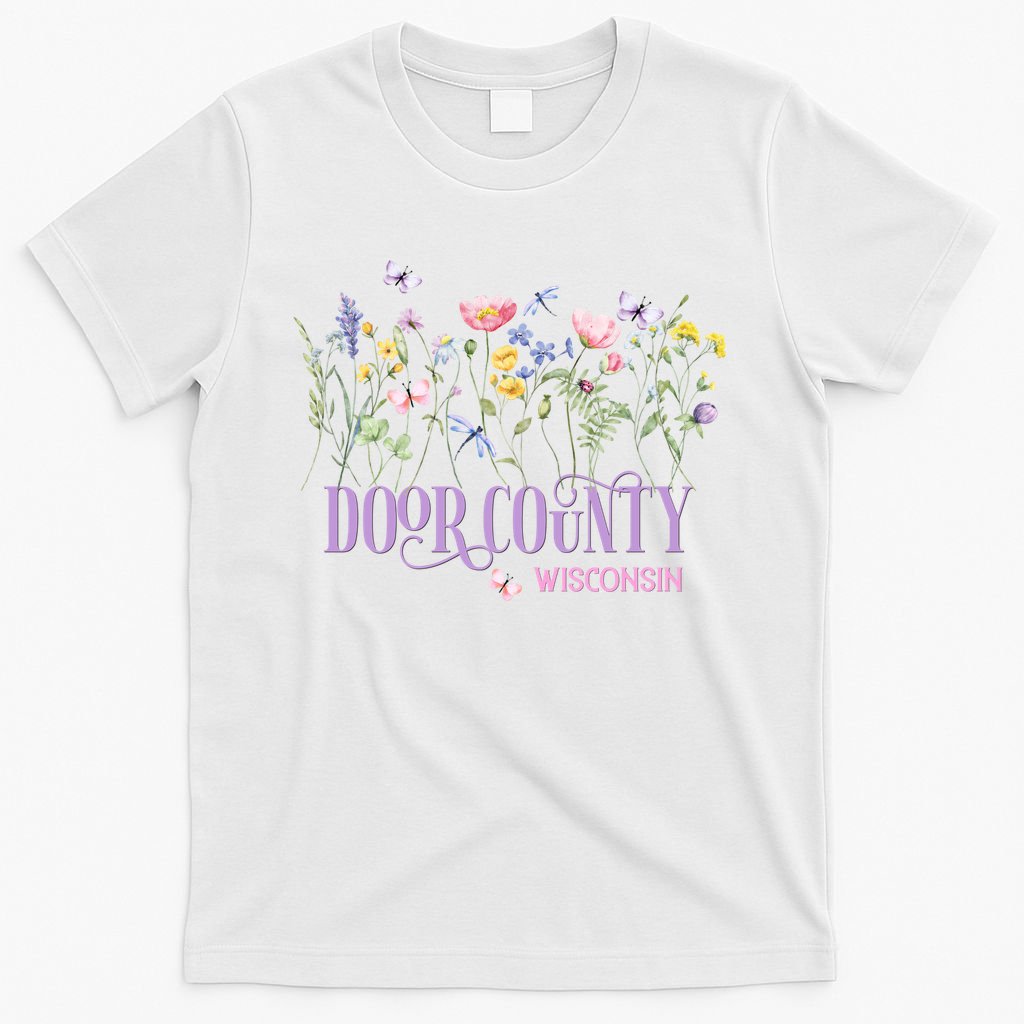 Door County Wisconsin Wildflowers Summer Vacation Souvenir Gift T-Shirt