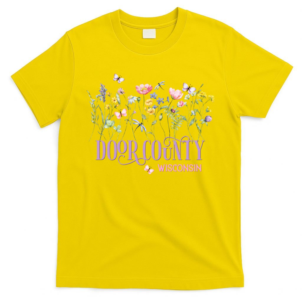 Door County Wisconsin Wildflowers Summer Vacation Souvenir Gift T-Shirt
