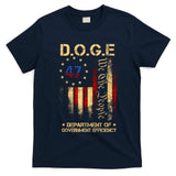 Doge D.O.G.E Department Of Government Efficiency America Flag Design T-Shirt