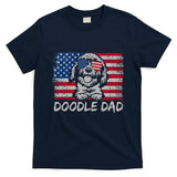 Doodle Dad Goldendoodle Dog American Flag 4th Of July T-Shirt