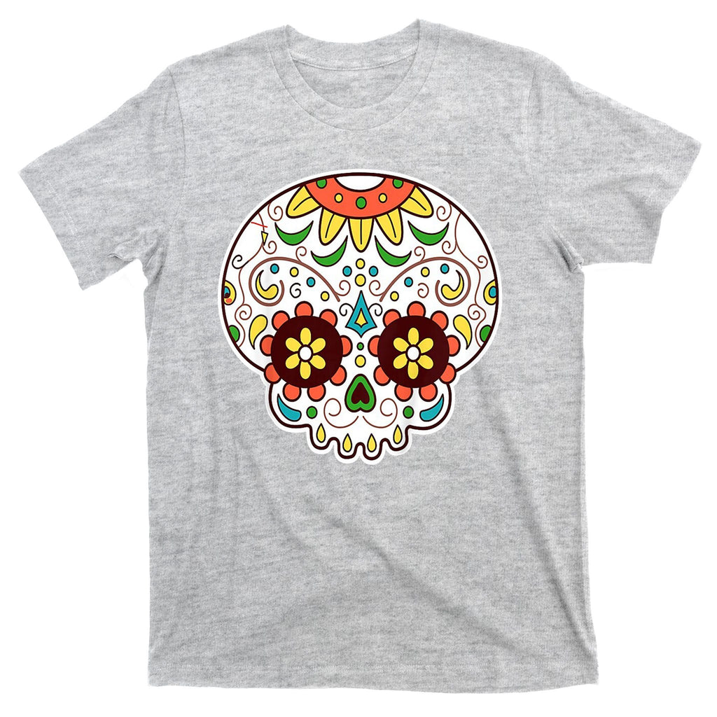 DOD Day Of The Dead Sugar Floral Skull Head T-Shirt