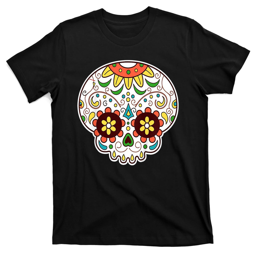 DOD Day Of The Dead Sugar Floral Skull Head T-Shirt