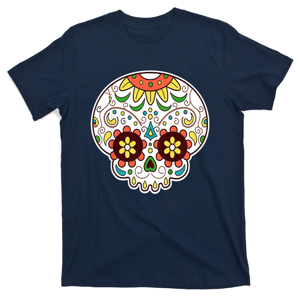 DOD Day Of The Dead Sugar Floral Skull Head T-Shirt