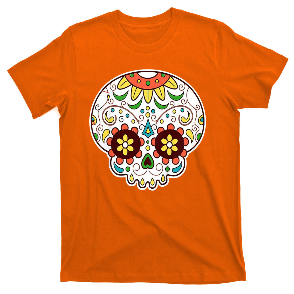 DOD Day Of The Dead Sugar Floral Skull Head T-Shirt