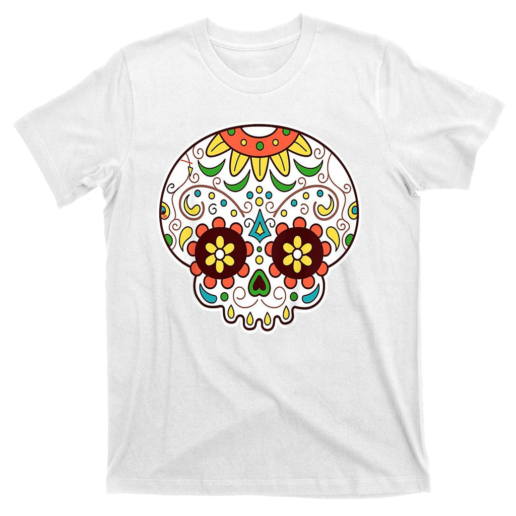 DOD Day Of The Dead Sugar Floral Skull Head T-Shirt