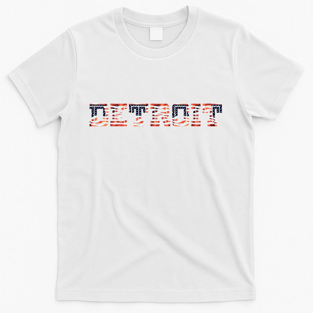 Detroit USA FLAG Grunge T-Shirt