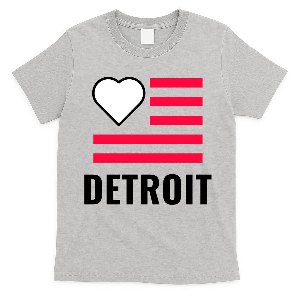 Detroit USA Flag Love T-Shirt
