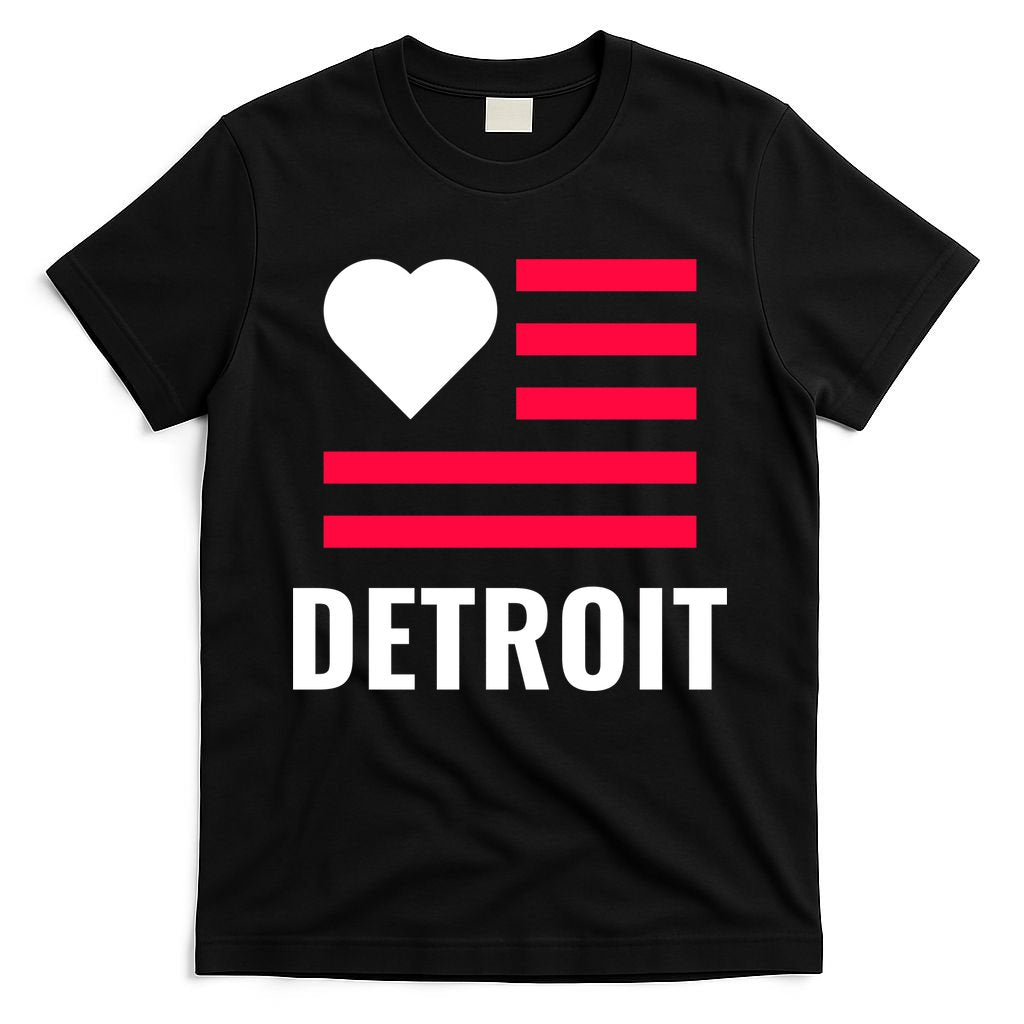 Detroit USA Flag Love T-Shirt