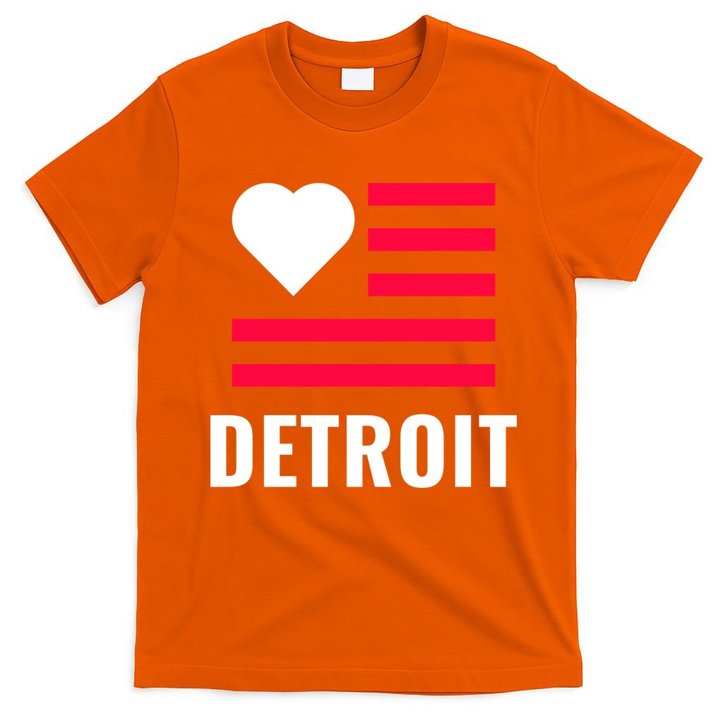 Detroit USA Flag Love T-Shirt