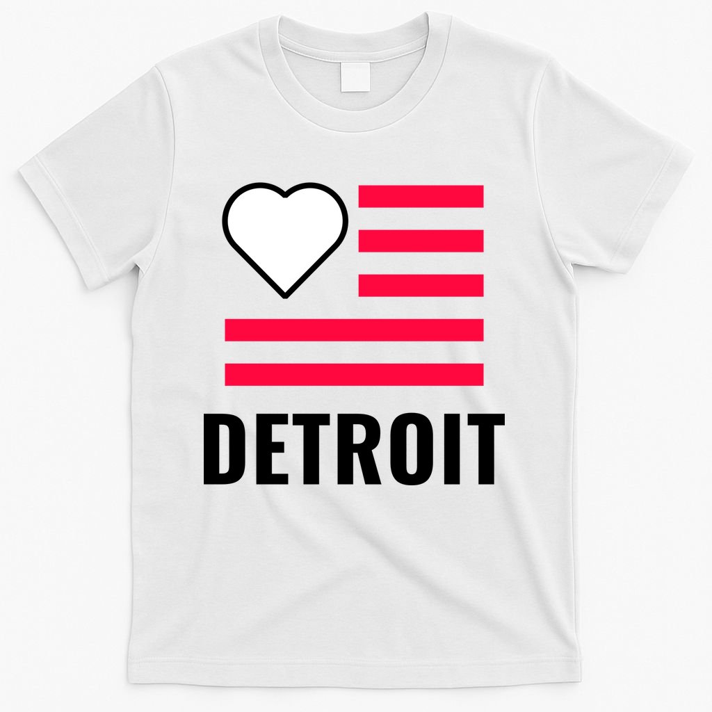 Detroit USA Flag Love T-Shirt