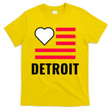 Detroit USA Flag Love T-Shirt