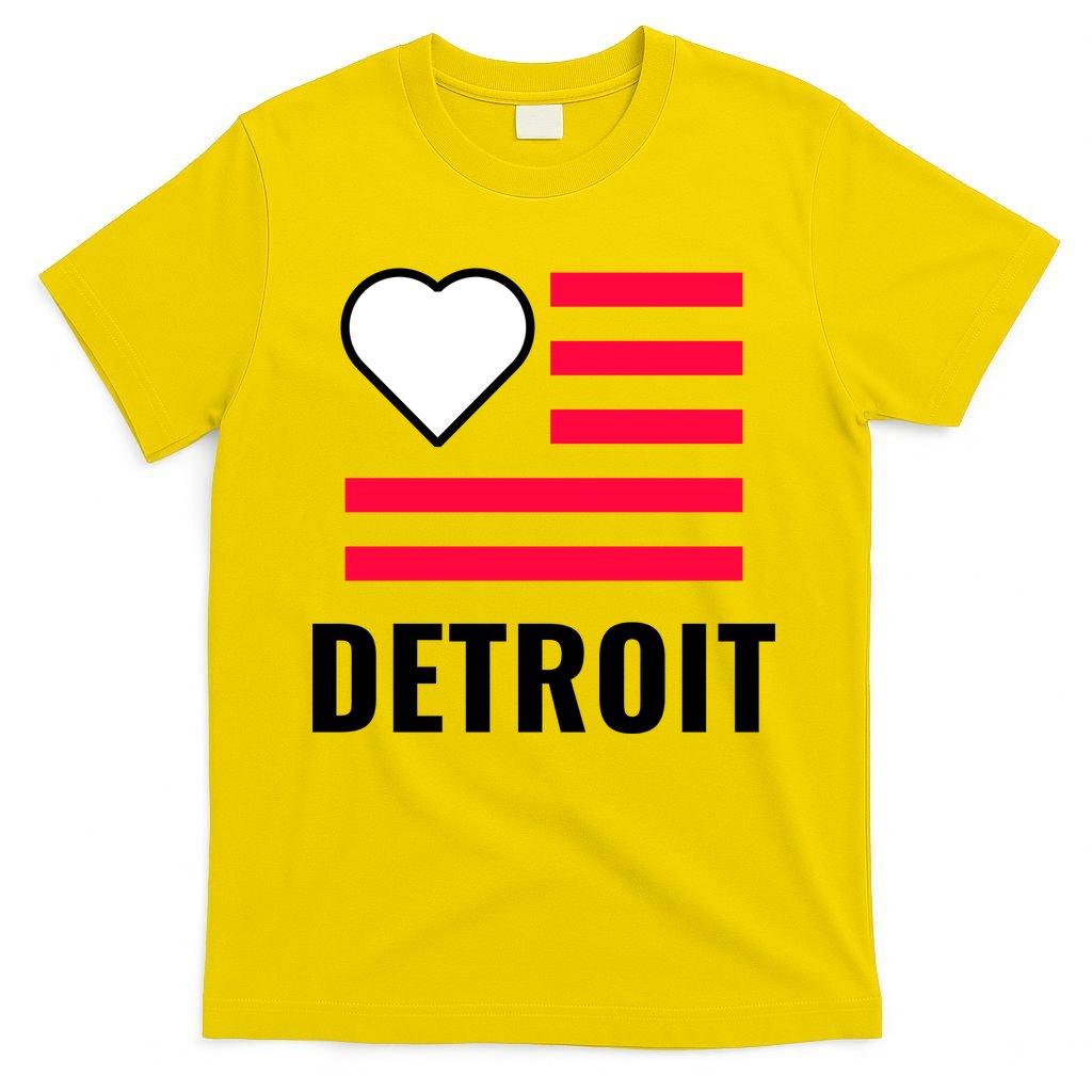 Detroit USA Flag Love T-Shirt